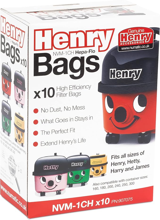 GENUINE Numatic HepaFlo Vacuum Cleaner Dust Bags Pack Of 10